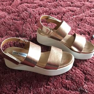 Rose gold steve madden platform shoes